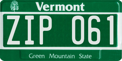 VT license plate ZIP061