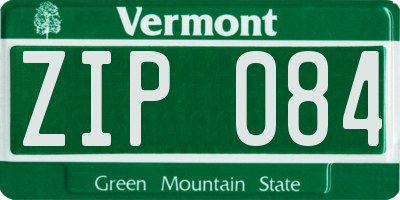 VT license plate ZIP084