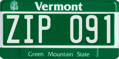 VT license plate ZIP091