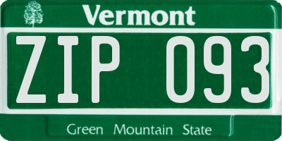 VT license plate ZIP093