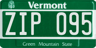 VT license plate ZIP095