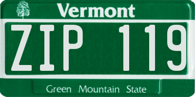 VT license plate ZIP119