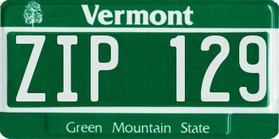 VT license plate ZIP129