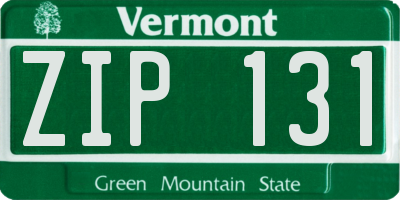 VT license plate ZIP131