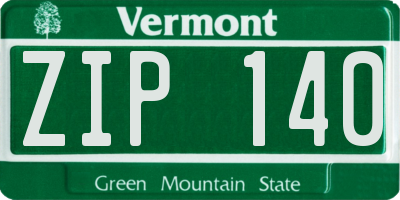 VT license plate ZIP140