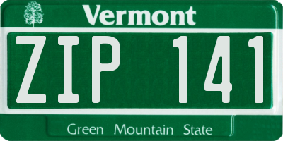 VT license plate ZIP141