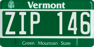 VT license plate ZIP146
