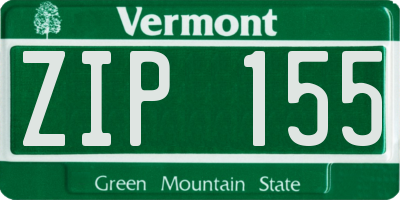 VT license plate ZIP155