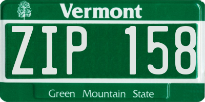 VT license plate ZIP158