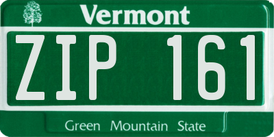 VT license plate ZIP161