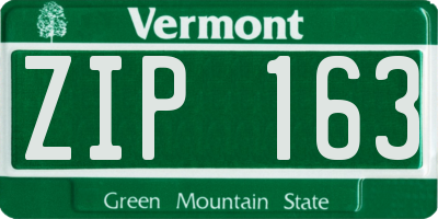 VT license plate ZIP163