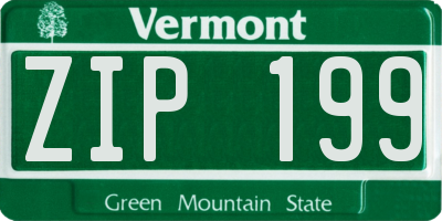 VT license plate ZIP199