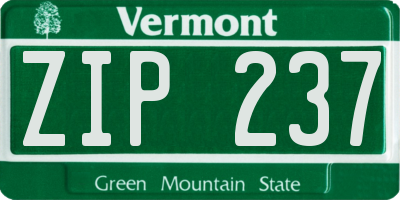 VT license plate ZIP237