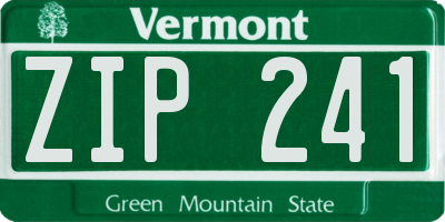 VT license plate ZIP241