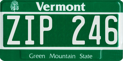 VT license plate ZIP246