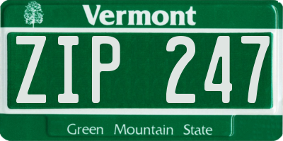 VT license plate ZIP247