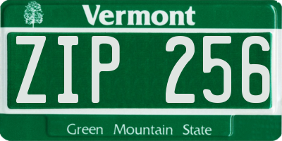 VT license plate ZIP256