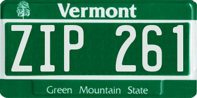 VT license plate ZIP261