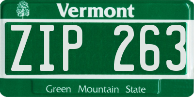 VT license plate ZIP263