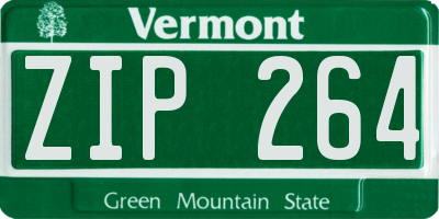 VT license plate ZIP264