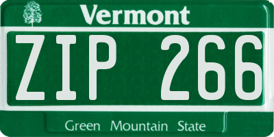 VT license plate ZIP266