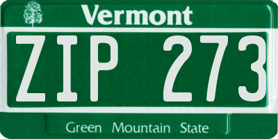 VT license plate ZIP273