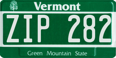 VT license plate ZIP282