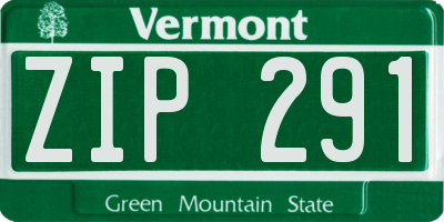 VT license plate ZIP291