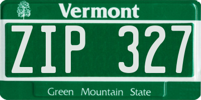 VT license plate ZIP327