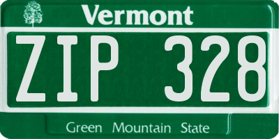 VT license plate ZIP328