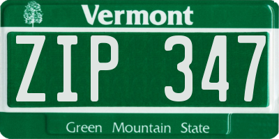 VT license plate ZIP347
