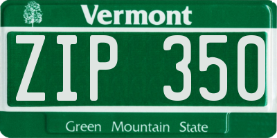 VT license plate ZIP350