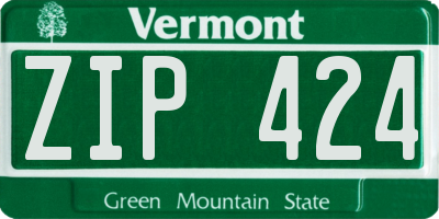VT license plate ZIP424