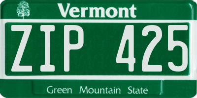 VT license plate ZIP425