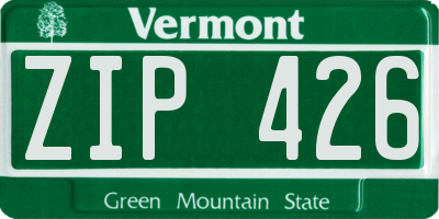 VT license plate ZIP426