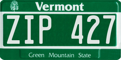VT license plate ZIP427