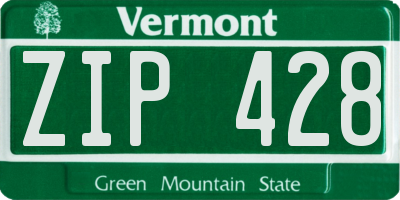 VT license plate ZIP428