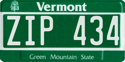VT license plate ZIP434