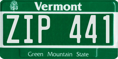 VT license plate ZIP441