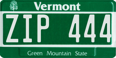 VT license plate ZIP444