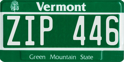VT license plate ZIP446