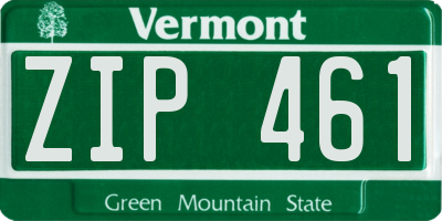 VT license plate ZIP461