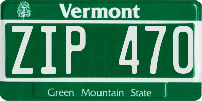 VT license plate ZIP470