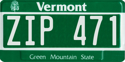 VT license plate ZIP471