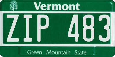 VT license plate ZIP483