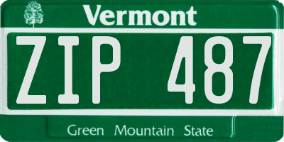 VT license plate ZIP487