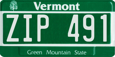 VT license plate ZIP491