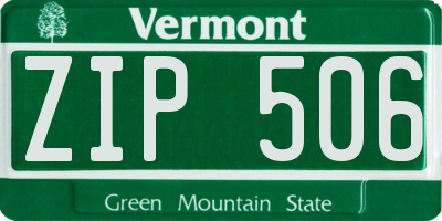 VT license plate ZIP506