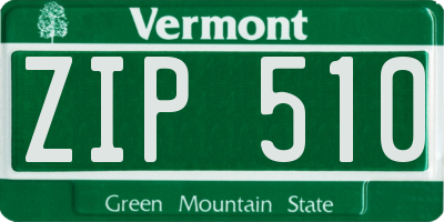 VT license plate ZIP510