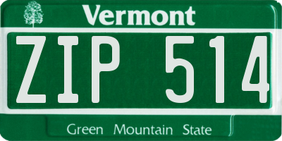 VT license plate ZIP514